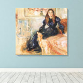 Julie Manet en haar windhond (door Berthe Morisot) Canvas Afdruk (Insitu (Houten vloer))