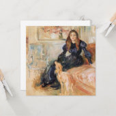 Julie Manet en haar windhond (door Berthe Morisot) Kaart (Voorkant / Achterkant in situ)