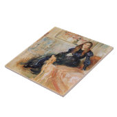 Julie Manet en haar windhond (door Berthe Morisot) Tegeltje (Zijkant)