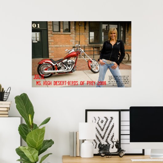 Julie, Ms High Desert-BIrds of Prey 2008 Poster (Thuiskantoor)