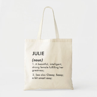 Julie naam, Bewerkbare naam, Aangepaste naam Tote Bag