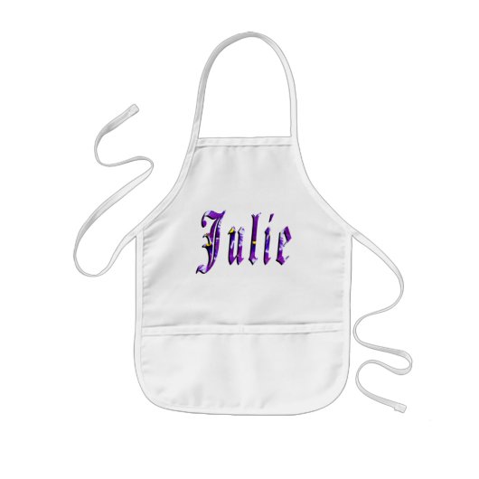 Julie, naam, Logo, meisjes artistieke Kindy Apron Kinder Schort (Voorkant)