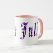 Julie, naam, Logo, roze combo koffie Mok (Voorkant rechts)