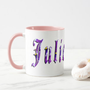 Julie, naam, Logo, roze combo koffie Mok