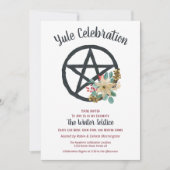 Julie Poinsettia Winter Zonnewende Pentakel Ster Kaart (Voorkant)