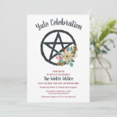 Julie Poinsettia Winter Zonnewende Pentakel Ster Kaart (Staand voorkant)