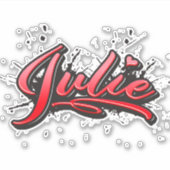 Julie red Heart Graffiti Aufkleber Sticker (Voorkant)