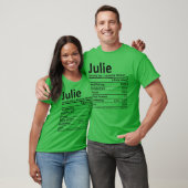 Julie Voeding Gepersonaliseerde Naam Grappig Idee T-shirt (Unisex)