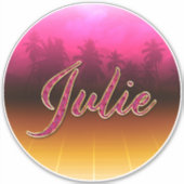 Julie Vorname Name golden pink Aufkleber Sticker (Voorkant)