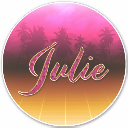 Julie Vorname Name golden pink Aufkleber Sticker (Voorkant)