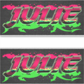 Julie Vorname Name Graffiti Aufkleber Sticker (Voorkant)