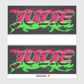 Julie Vorname Name Graffiti Aufkleber Sticker (Vel)