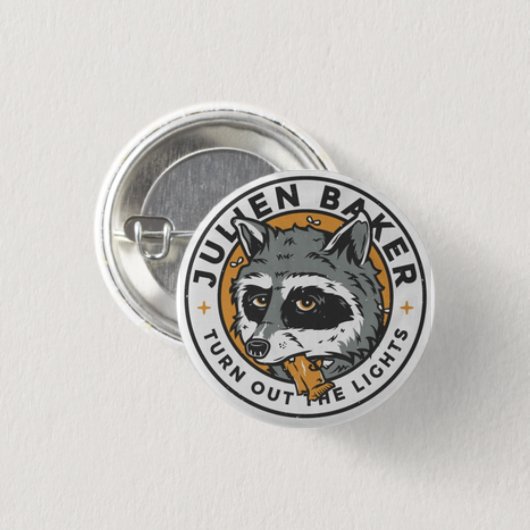 Julien Baker Racoon Pin Ronde Button 3,2 Cm (Voorkant /achterkant)