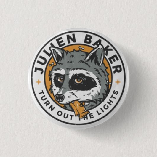 Julien Baker Racoon Pin Ronde Button 3,2 Cm (Voorkant)