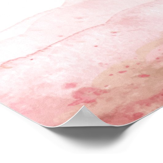 JULIEN | Blush roze Waterverf bruiloft Welkom Poster (Hoek)