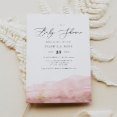 JULIEN | Blush Roze Waterverf Goud Baby shower Kaart