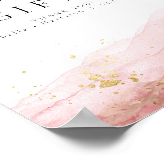 JULIEN Blush Waterverf Gold Kaarten en cadeaubonne Poster (Hoek)