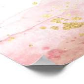 JULIEN Blush Waterverf Gold Verloving Welkom Poster (Hoek)