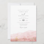 JULIEN | Blush Waterverf Smudge Gold Wedding Kaart (Voorkant)