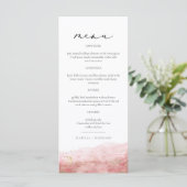 JULIEN Dusty Roos Blush Pink Waterverf Gold Fleck Menu (Staand voorkant)