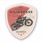 Julier pass swiss-alps motortournee sticker (Voorkant)