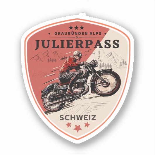 Julier pass swiss-alps motortournee sticker (Voorkant)