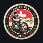 Julier Pass | Zwitserland | Motorfiets Magneet<br><div class="desc">Julier Pass gedaan in een ,  verdrietig stijl embleem. Het is een bekende bergpas in Zwitserland.</div>