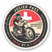 Julier Pass | Zwitserland | Motorfiets Sticker (Voorkant)