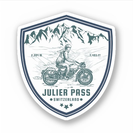 Julierpas zwitserse-alpen motorfietstocht sticker (Voorkant)