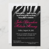 Julie's Fabulous 20/20 Zebra Birthday Party Kaart (Achterkant)