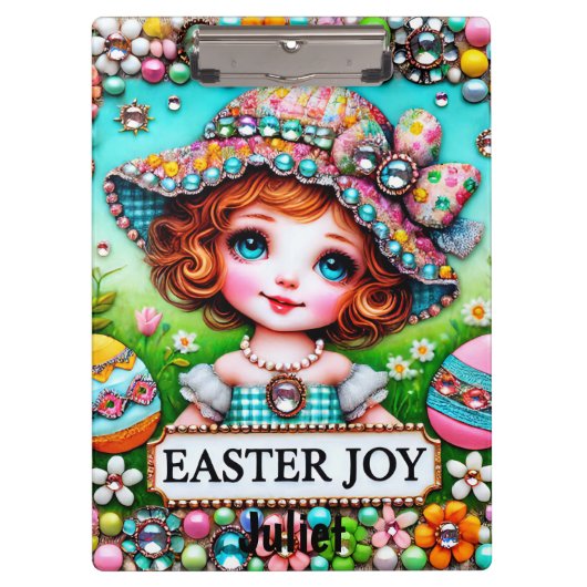 JULIET ~ HAPPY EASTER ~  Girl Eggs ~ Klembord (Voorkant)