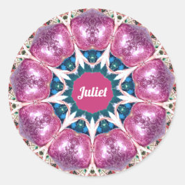 JULIET ~ Helder Abstract patroon ~ Gepersonaliseer Ronde Sticker