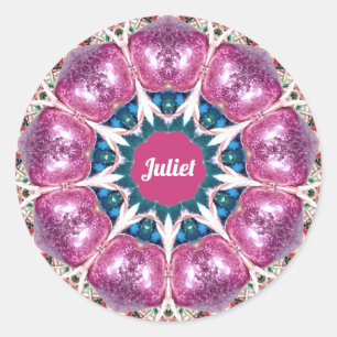 JULIET ~ Helder Abstract patroon ~ Gepersonaliseer Ronde Sticker