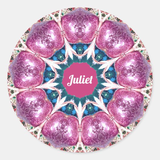 JULIET ~ Helder Abstract patroon ~ Gepersonaliseer Ronde Sticker (Voorkant)