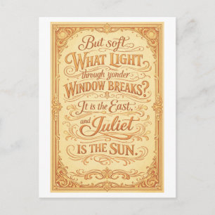 "Juliet is de zon" Shakespeare Briefkaart