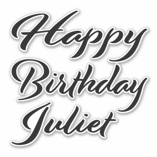 Juliet Name Vorname black Sticker Geburtstag (Voorkant)