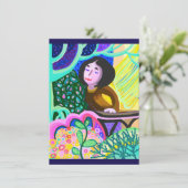 Juliet op een romantische verjaardagskaart voor ba (Staand voorkant)