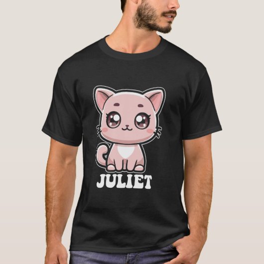 Juliet Schattige Cat Kitten Design voor Meisjes Na T-shirt (Voorkant)