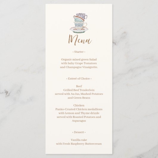 JULIET Tea Set Party Menu (Voorkant)