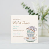 JULIET Thee Set Party Bruids Douche Uitnodiging (Staand voorkant)