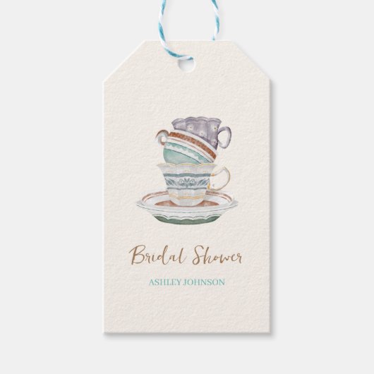JULIET Theeset Feest Bruidsshower Cadeaulabel (Voorkant)
