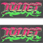 Juliet Vorname Name Graffiti Aufkleber Sticker (Voorkant)