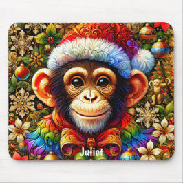 JULIET ~ Zany CHIMPANSEE Kerstmis Muismat