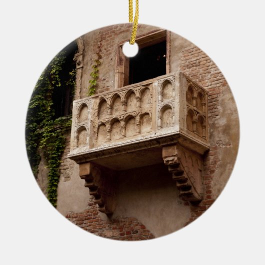 Juliet's Balcony; Waar is Romeo? Keramisch Ornament (Voorkant)