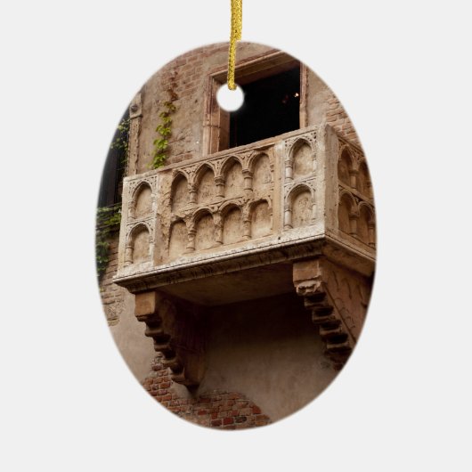 Juliet's Balcony; Waar is Romeo? Keramisch Ornament (Voorkant)