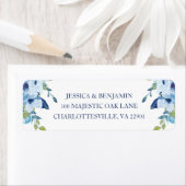 Juliett Elegant Dusty Blue Wedding Return Address Etiket (Insitu)