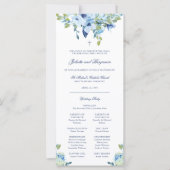 Juliette Blue Floral katholieke Wedding Program Ma (Voorkant)