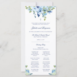 Juliette Blue Floral katholieke Wedding Program Ma