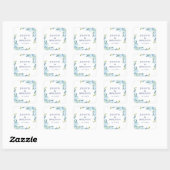 Juliette Blue Wedding Invitation Envelope Seals Vierkante Sticker (Vel)