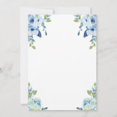 Juliette Dusty Blue Bruiloft repetitie diner Kaart (Achterkant)